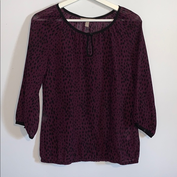Banana Republic Tops - Banana republic petite purple animal print blouse